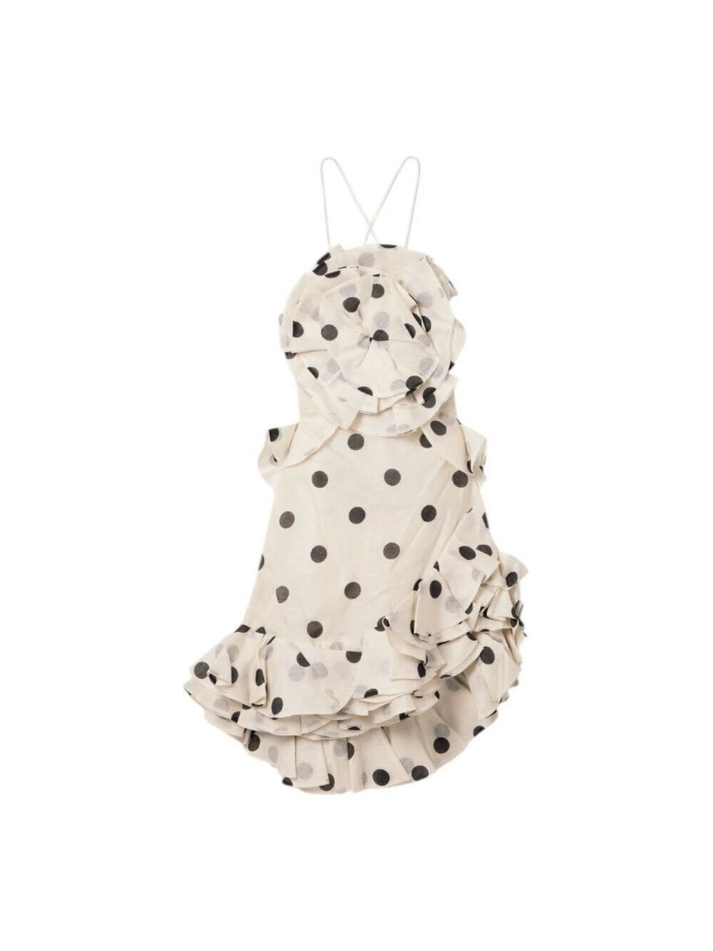 Zimmermann Black and White Polka Dot Crush Ruffle Mini Dress Size 4/6 (1) - Picture 6 of 13